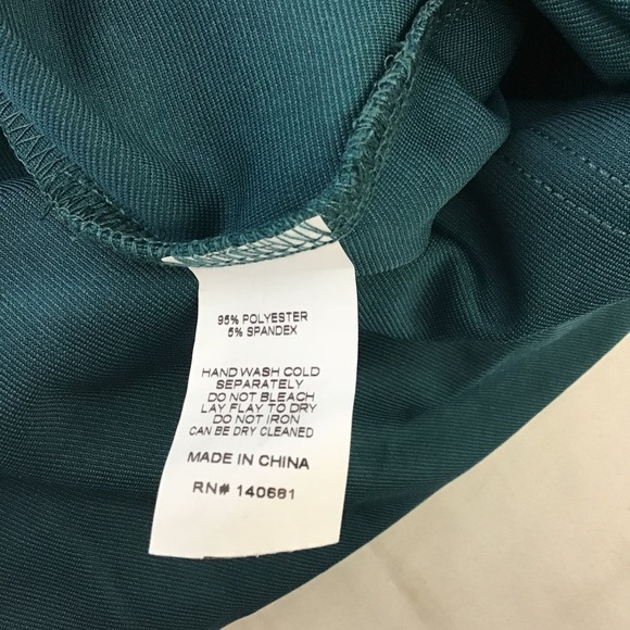 UNIQUE VINTAGE 3X-20 Plus Curvy Teal Green V-Neck Ruffle Wiggle Dress NWT B115 - Picture 7 of 11